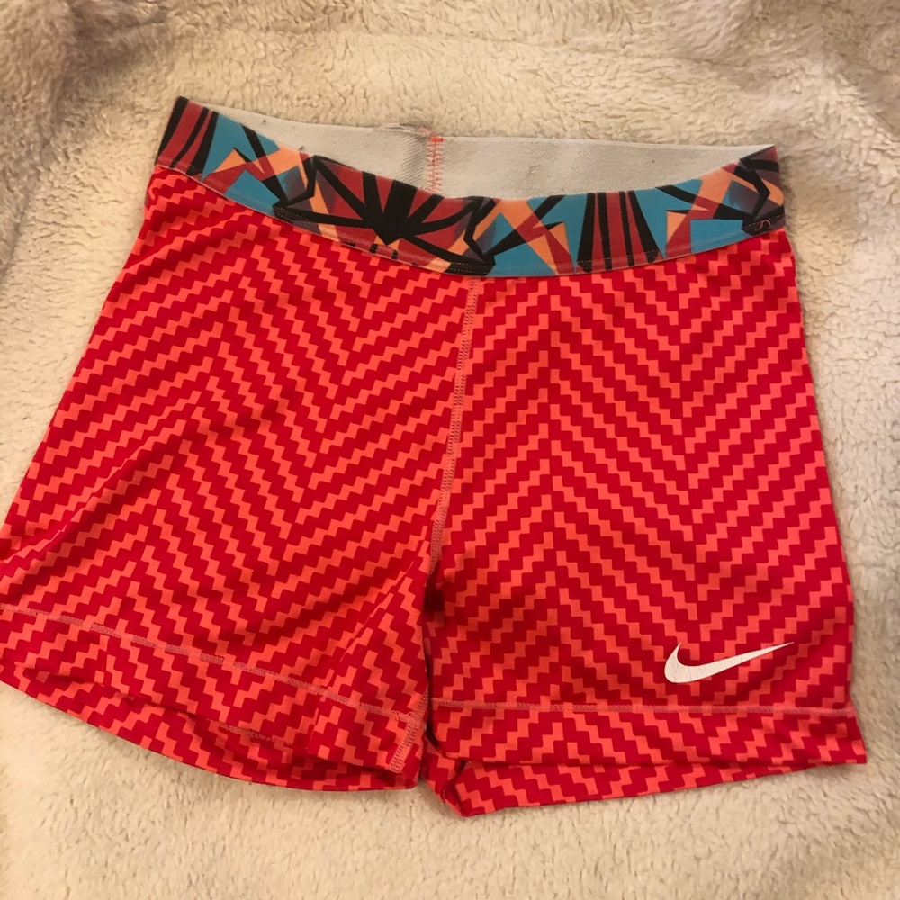 Orange & Peach Patterned Nike Pro Shorts